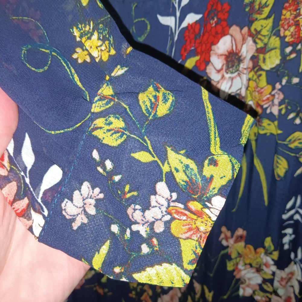 EUC Indigo Rose Floral Maxi Dress PM - Picture 8 of 12